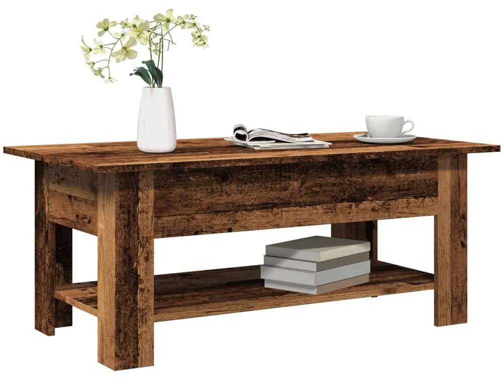 Mesa de centro 102x55x42 cm derivados de madeira madeira velha