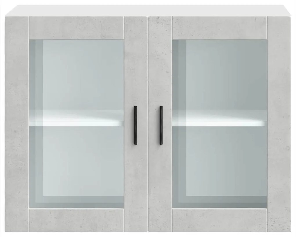 Armário de parede de cozinha porta de vidro Porto cinza betão