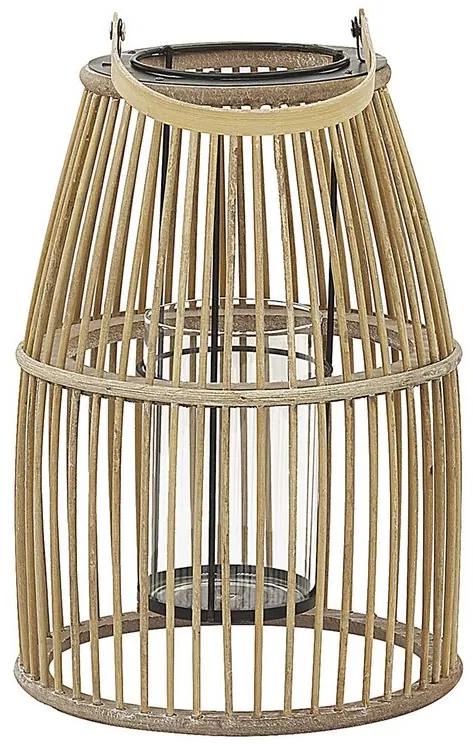 Lanterna de bambu creme HOSTE Beliani