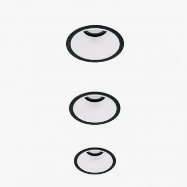 Pack De 3 Downlights Led Embutidos Com Molduras Redondas Ø8 Cm Para Exterior Em Alumínio Luisiana Preto - Branco & Branco Cálido 2700k & 8 W & - Sklum