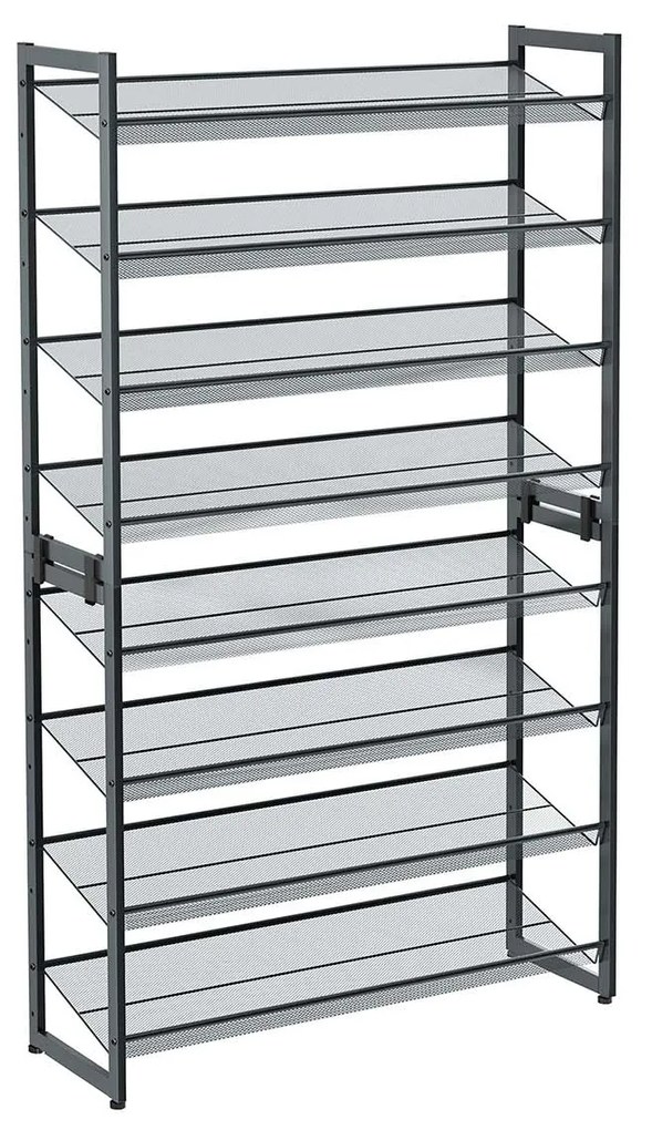 Organizador de sapatos empilhável com 8 prateleiras | SONGMICS | 92.3 x 30.5 x 163.4 cm | cinzento | LMR08GB.