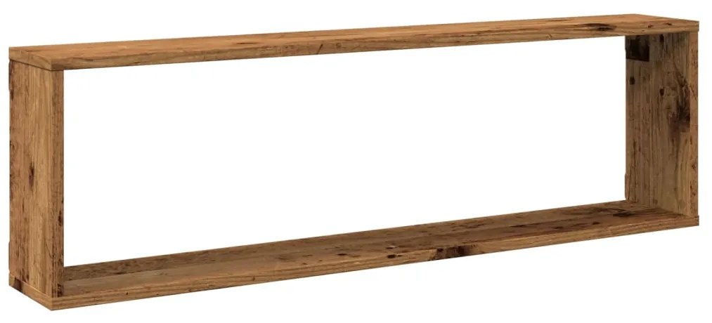 Prateleiras de parede cubos 2 pcs deriv. madeira madeira velha