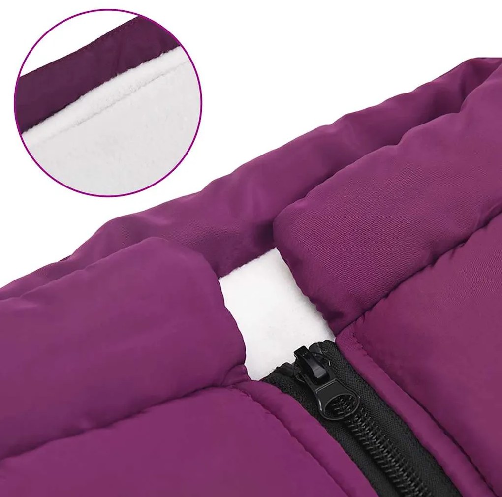 casaco para cães com arnês impermeável reflexivo roxo 3XL