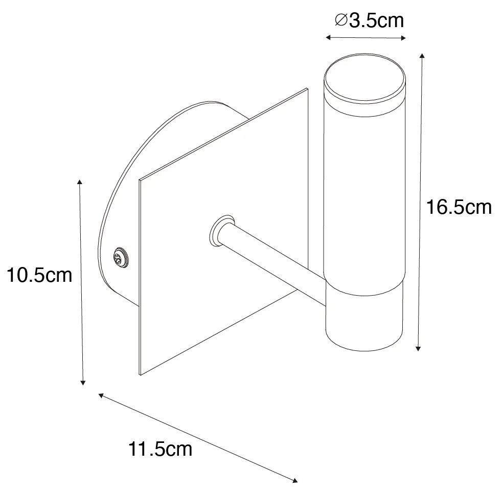 Moderna luminária de parede para banheiro em aço IP44 - Banheira Moderno