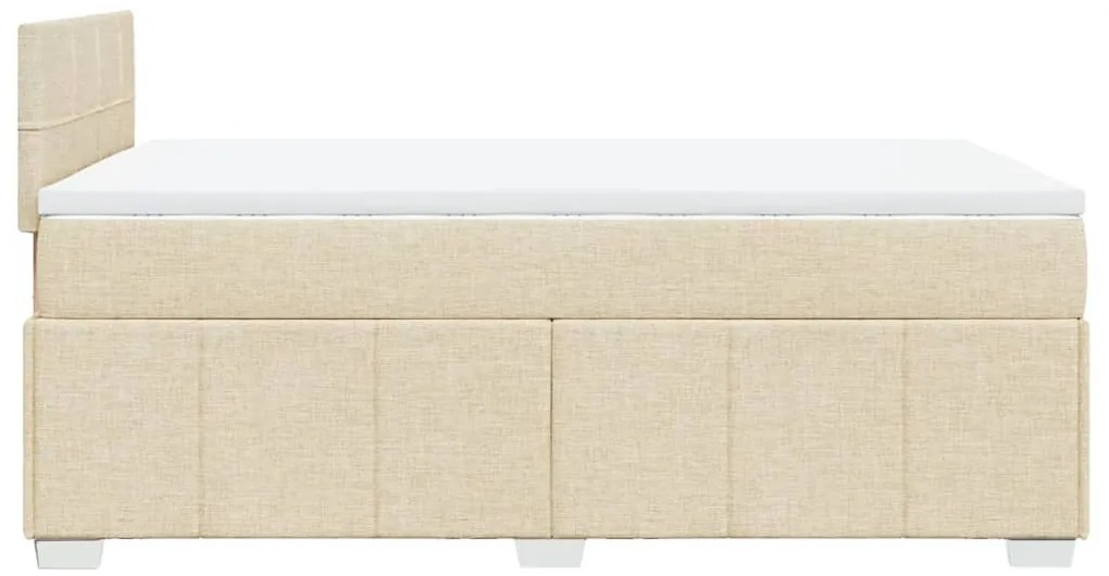 Cama boxspring com colchão 120x190 cm tecido cor creme