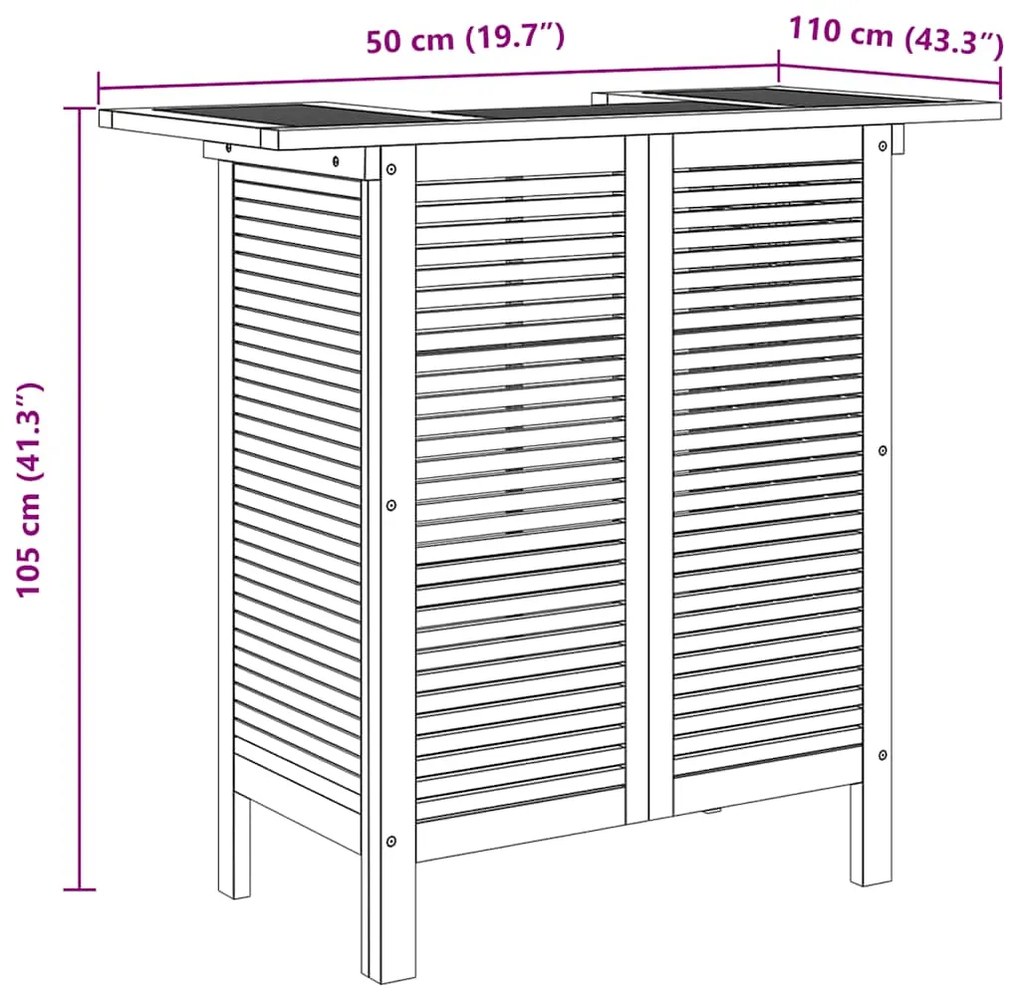 Mesa de bar 110x50x105 cm madeira de acácia maciça