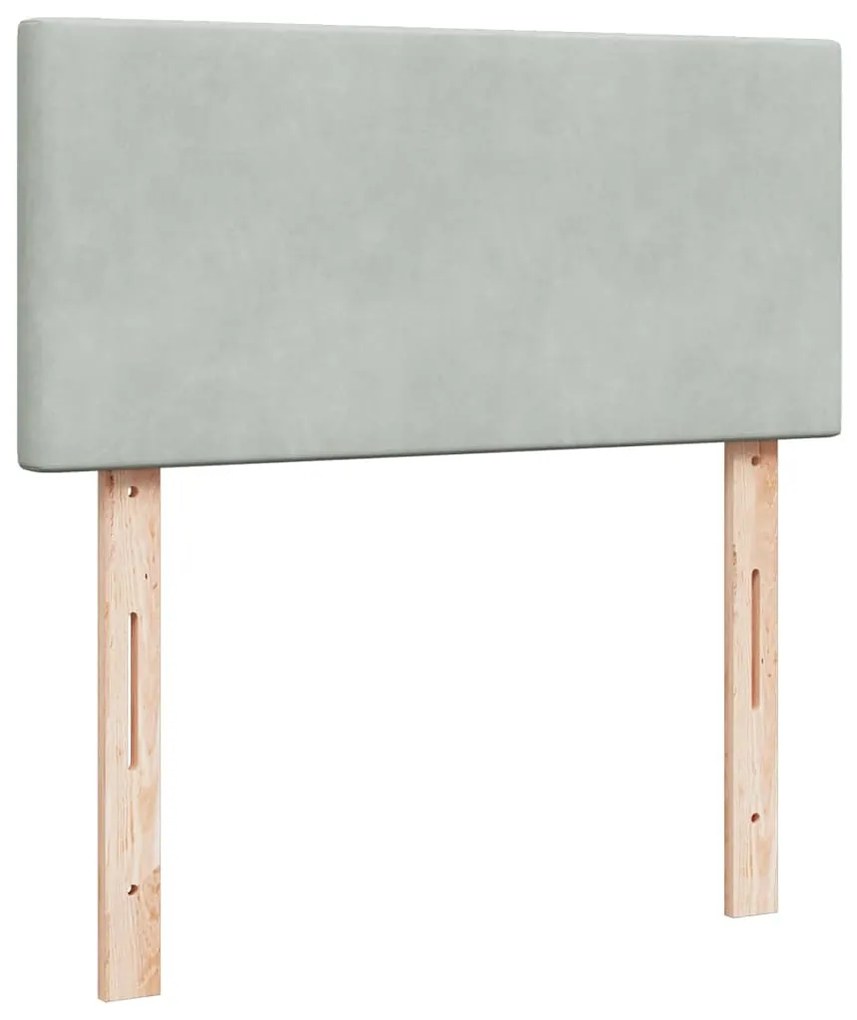 Estrutura cama otomana colchão 90x190 cm veludo cinzento claro