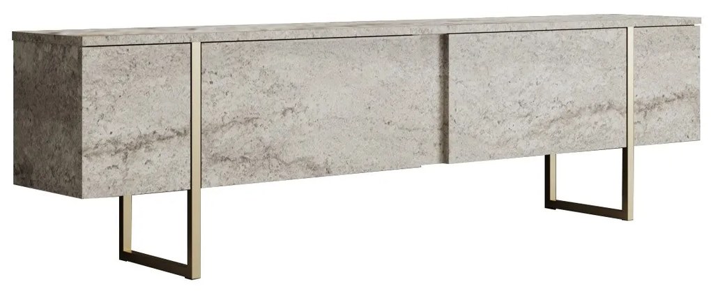 Móvel TV Luxe – Travertine/Gold – 180 cm x 30 cm x 50 cm