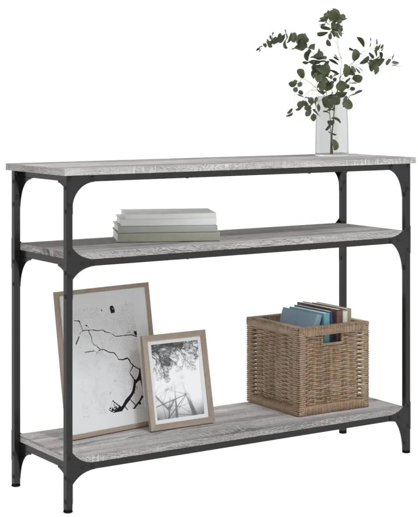 Mesa consola 100x29x75 cm derivados de madeira cinzento sonoma