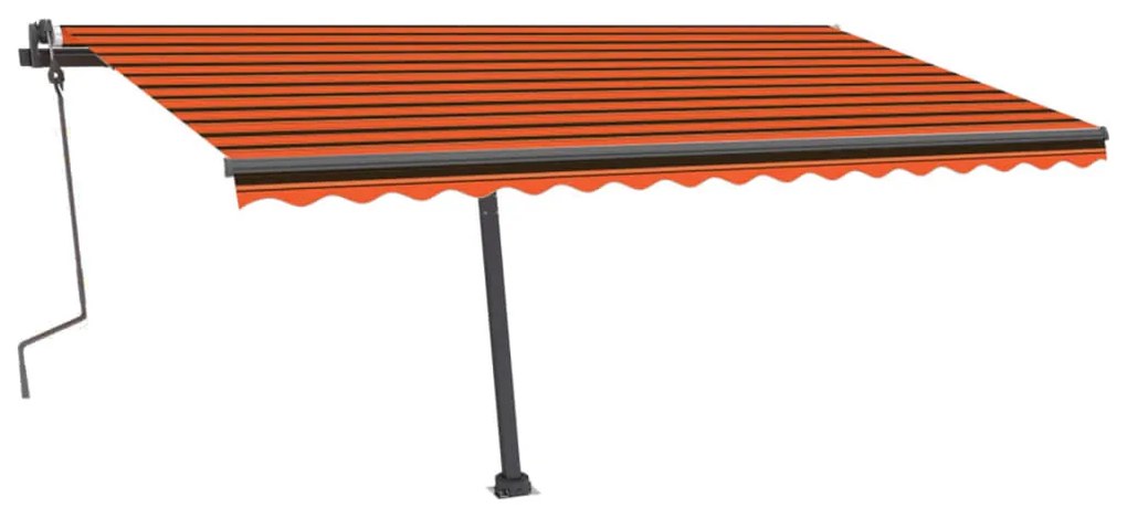 Toldo retrátil manual independente 400x300cm laranja e castanho