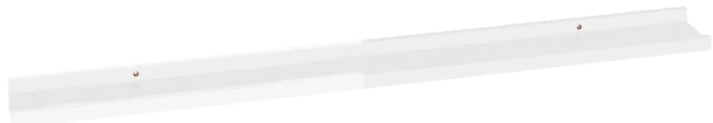 Prateleiras de parede 2 pcs 100x9x3 cm branco brilhante
