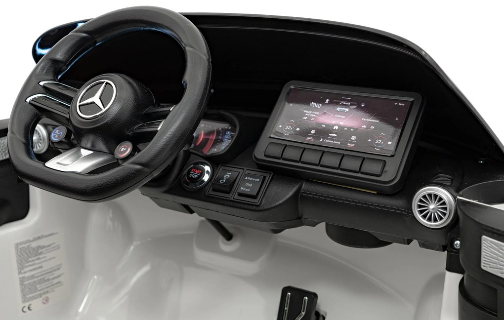 Carro elétrico para Crianças 12V 4x4 Mercedes Benz AMG SL63, Rodas Espuma EVA, Assento couro ecológico Branco