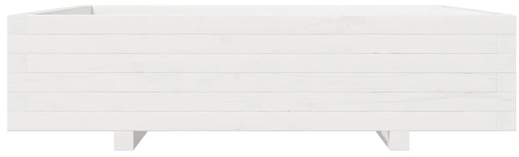 Vaso/floreira de jardim 100x100x26,5 cm pinho maciço branco