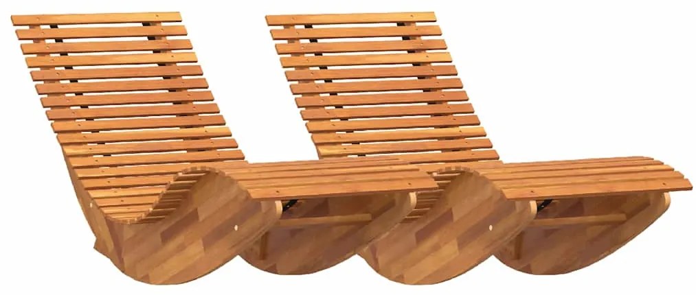 Espreguiçadeiras Baloiço 2 pcs Madeira Sólida de Acácia