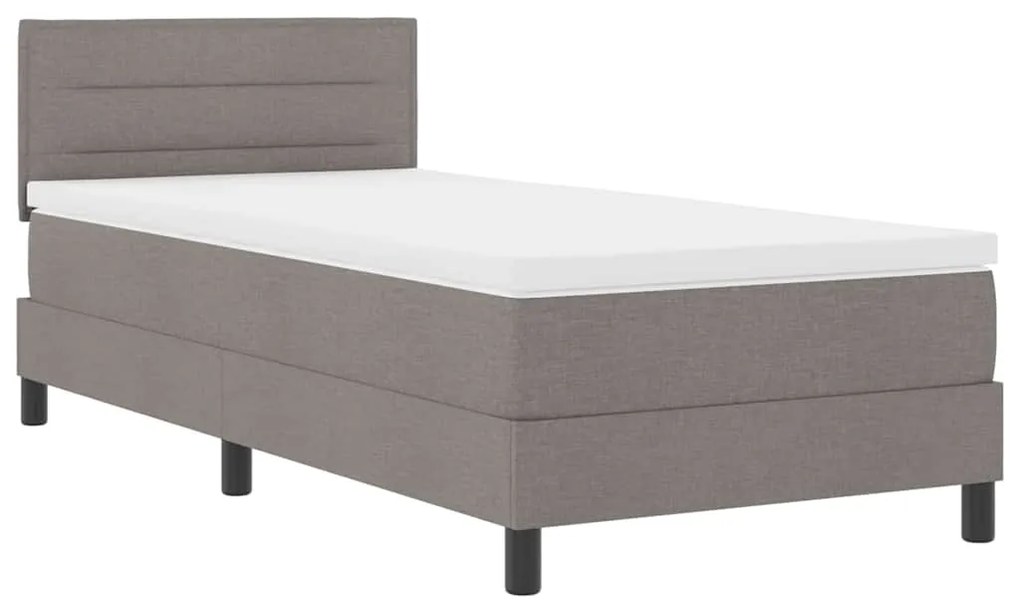 Camas Box Spring com Colchão Taupe 80x200 cm em Tecido