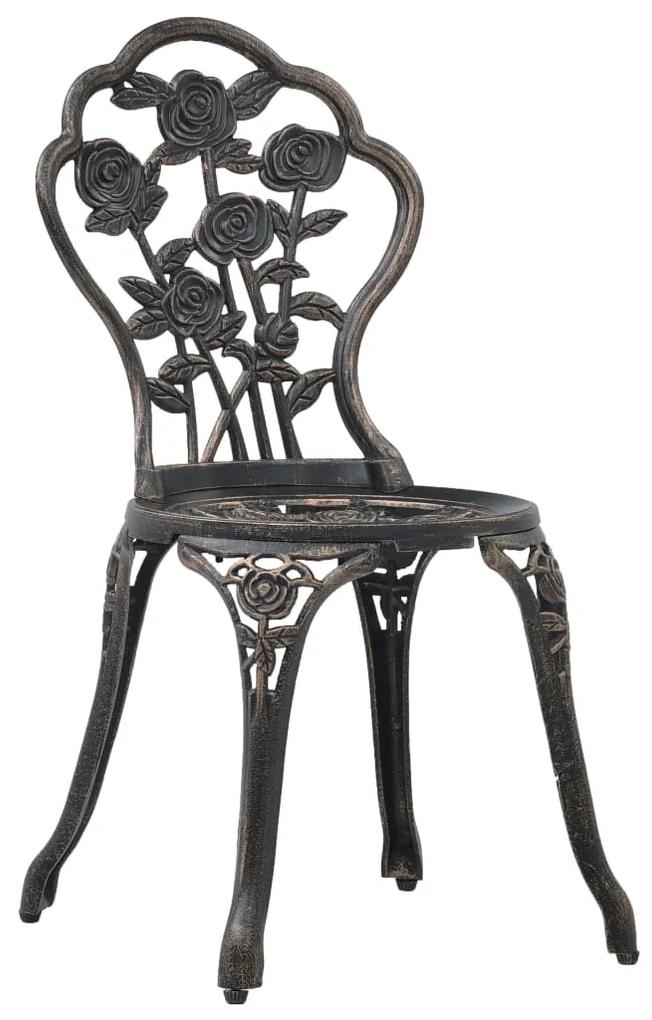 Cadeiras de bistrô 2 pcs alumínio fundido bronze