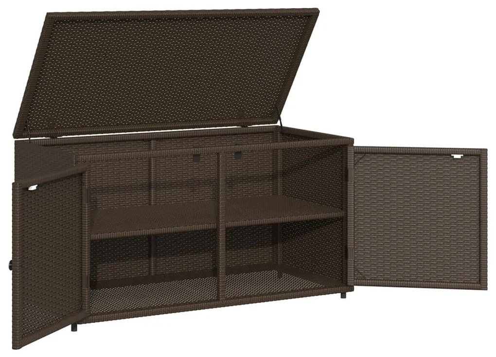 Armário de arrumação para jardim 110x55x60,5cm vime PE castanho