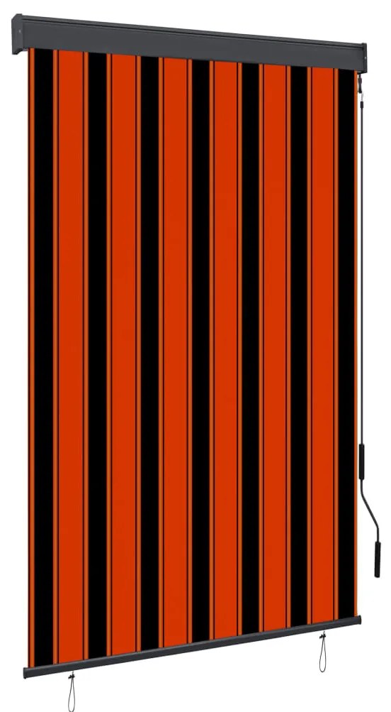 Estore de rolo para exterior 120x250 cm laranja e castanho