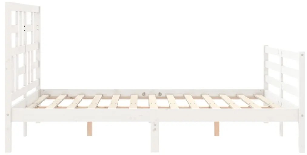 Estrutura de cama com cabeceira 160x200 cm madeira maciça