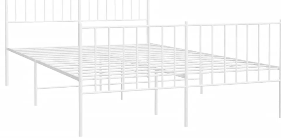 Estrutura de cama com cabeceira e pés 120x200 cm metal branco