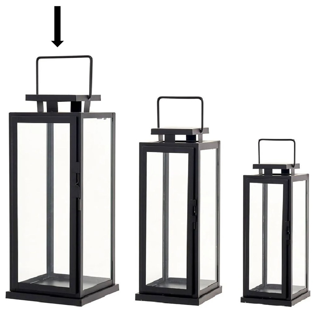 Lanternas | Metal Preto - 14x14x35CM