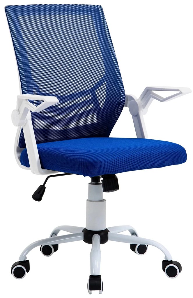 Vinsetto Cadeira de Escritório Ergonômica Giratória Altura Ajustável Apoio para os Braços Dobrável Suporte Lombar 62,5x55x94-104cm | Aosom Portugal