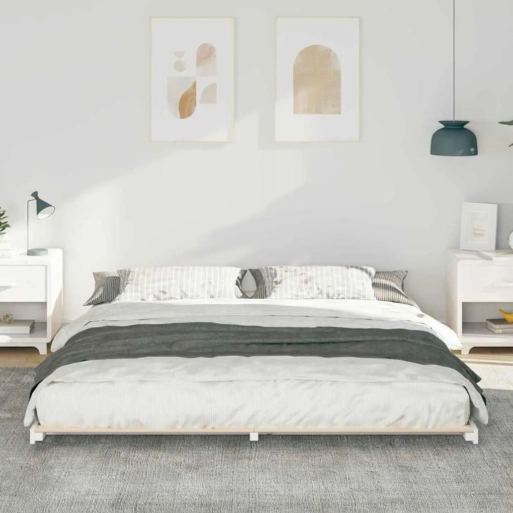 Estrutura de cama de chão Branco 180 x 220 cm