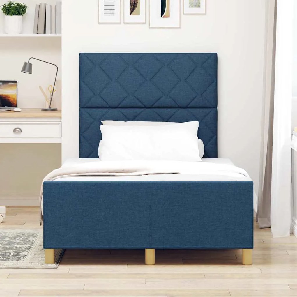 Cama Azul vidaXL 120x200 cm Tecido