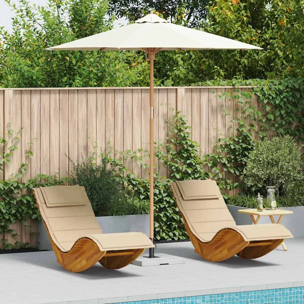 vidaXL Guarda-sol de Jardim Branco Creme Ø 270 x 260 cm Bambu