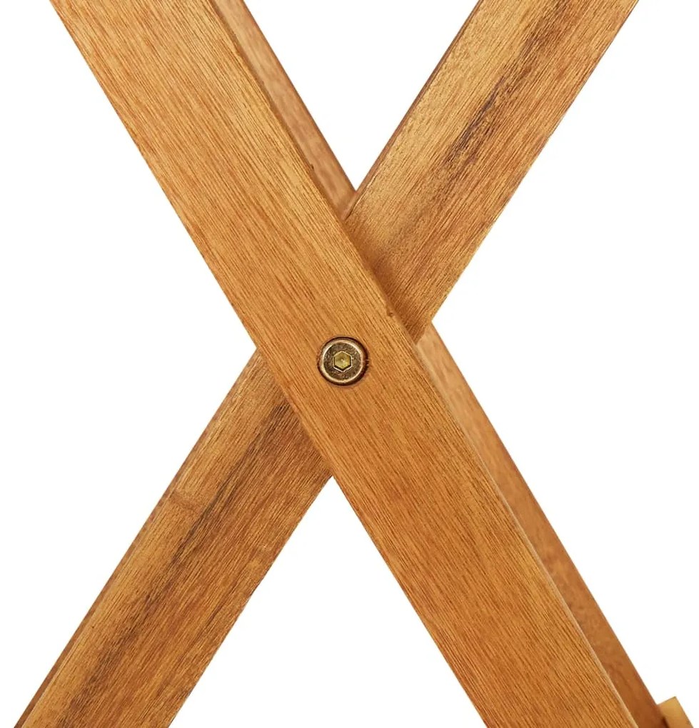 3 pcs conjunto jantar dobrável p/ jardim madeira acácia maciça