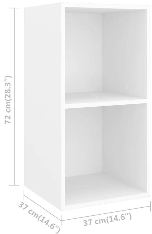 Armário de parede para TV 37x37x72 cm contraplacado branco