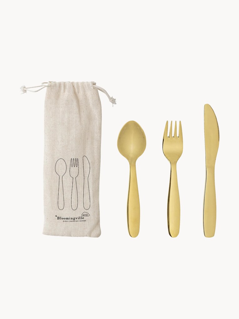 Conjunto de talheres para crianças em aço inoxidável Ally, conjunto de 3