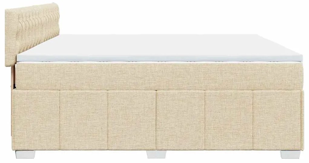 Cama com molas/colchão 200x200 cm tecido cor creme