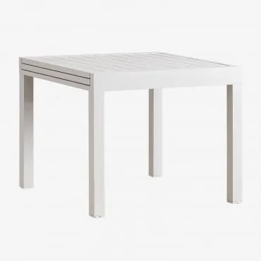 Mesa De Jardim Extensível Em Alumínio Starmi 90-180x90 Cm Gardénia Branco - Sklum