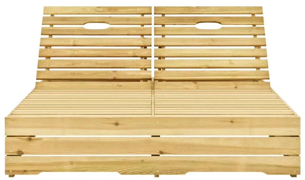 Espreguiçadeira dupla c/ almofadões azul real pinho impregnado