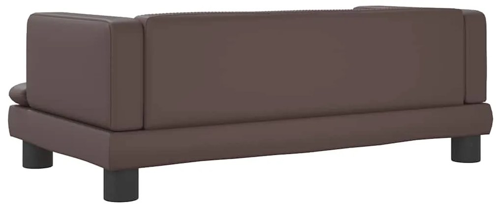 Sofá infantil 80x45x30 cm couro artificial castanho
