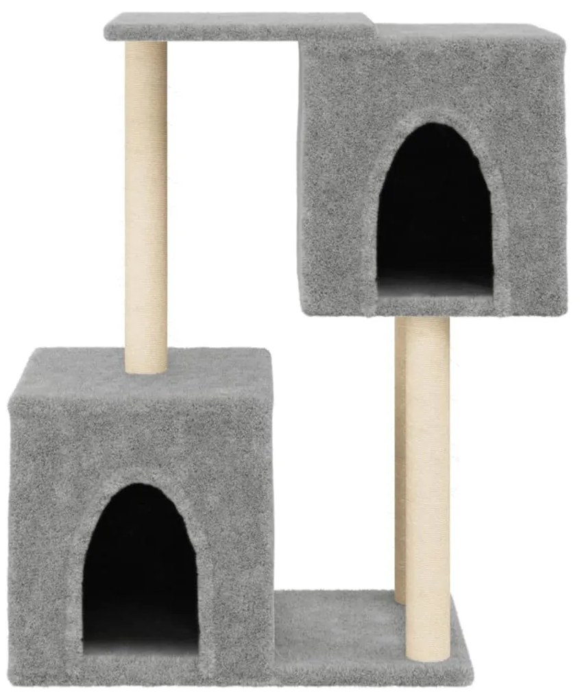 Árvore p/ gatos c/ postes arranhadores sisal 86 cm cinza-claro