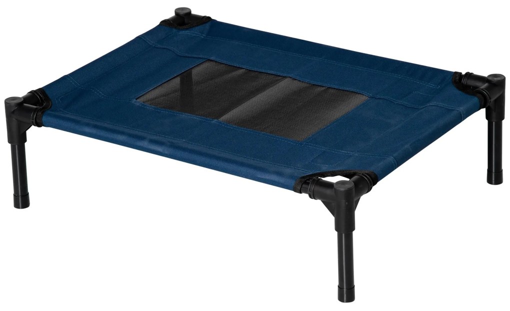 PawHut Cama Soerguida Cães Gatos Portátil Exterior Interior Tecido Transpirável Confortável 64x46x18 cm Azul Prático e Elegante | Aosom Portugal