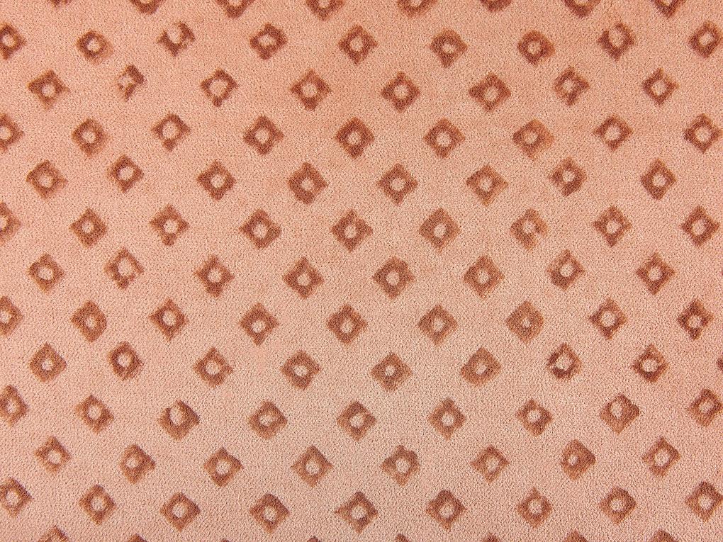 Almofada decorativa com padrão de diamante em veludo rosa 45 x 45 cm RHODOCOMA Beliani