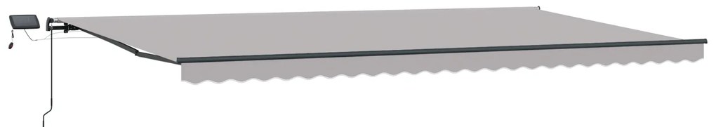 Toldo Retrátil Manual vidaXL com LED Cinza Claro 600x300 cm