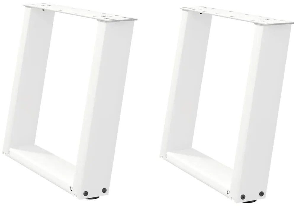 Pés para mesa de centro em forma de U, 2 peças, branco, 50x (42-43) cm