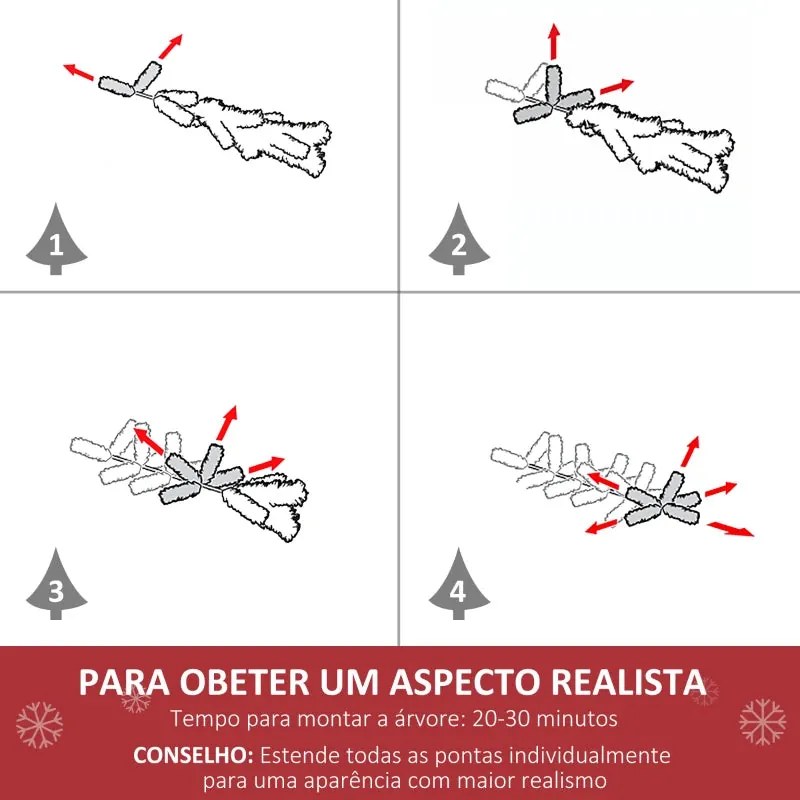 Árvore de Natal com Fibra Óptica - 150 cm