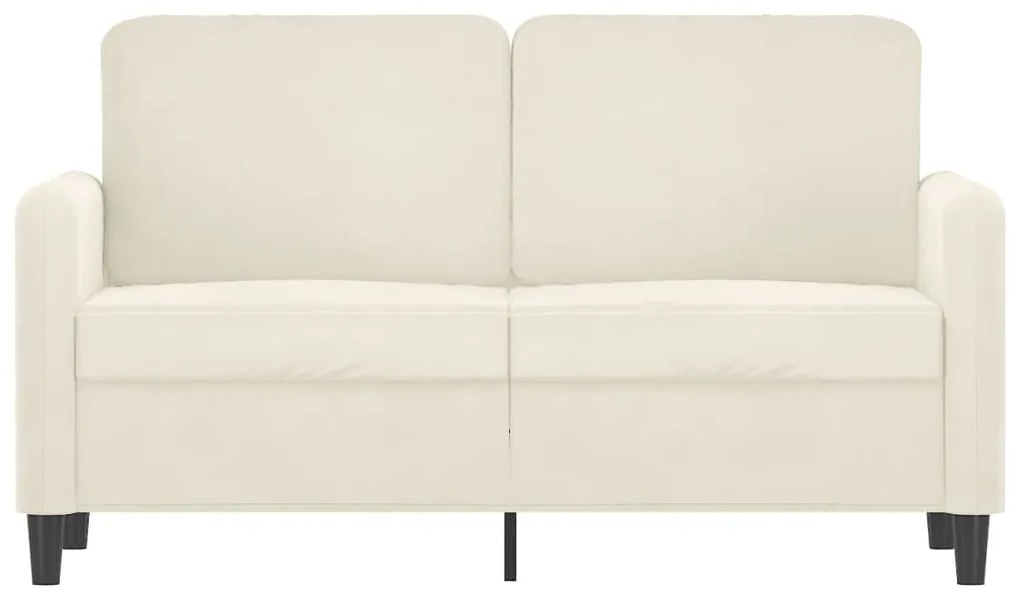 Sofá de 2 lugares veludo 120 cm cor creme