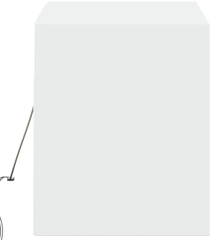 Móvel de parede para TV com luzes LED 100x31x35 cm branco