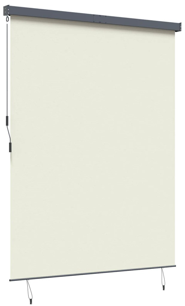 Cortina Rolô Exterior Riscas Manual Ajustável Creme 220 x 250 cm tecid