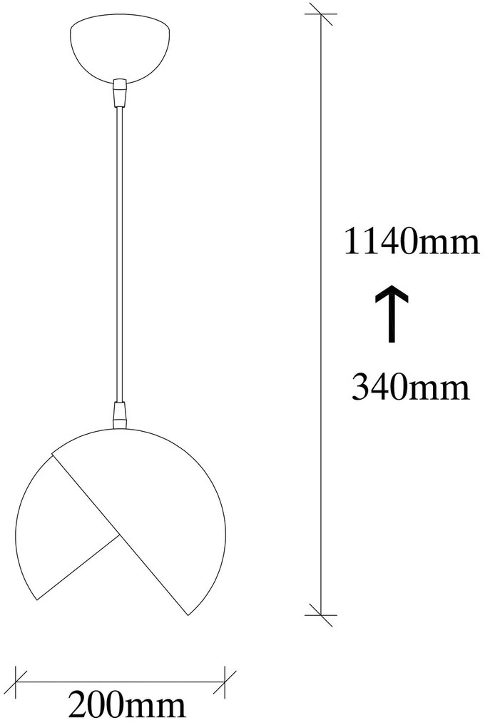 Chandelier Berceste – Preto e Dourado – Diâmetro 20 cm x Altura 114 cm