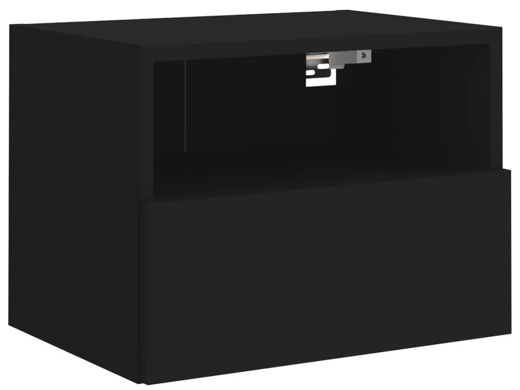 Móveis de parede p/ TV 2 pcs 40x30x30cm derivados madeira preto