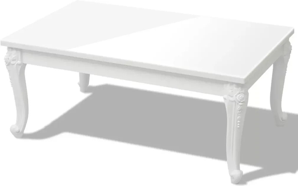 Mesa de centro, 100x60x42 cm, branco brilhante