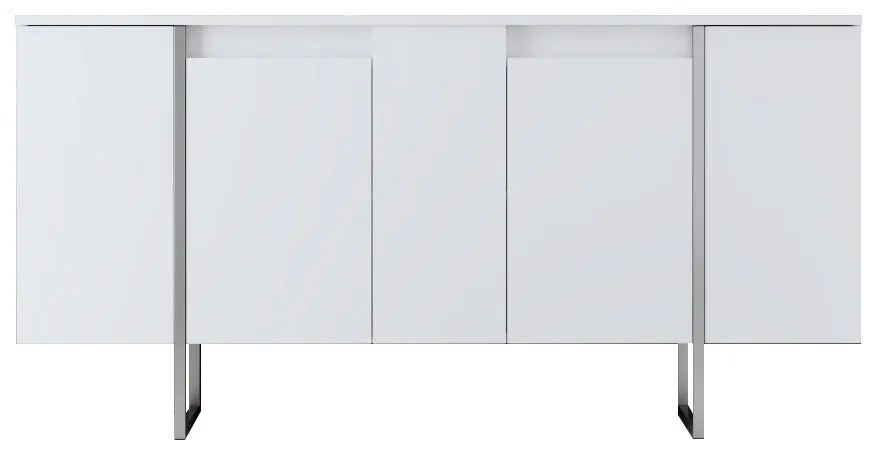 Console Luxe – Branco e Prateado – 160x35x80 cm