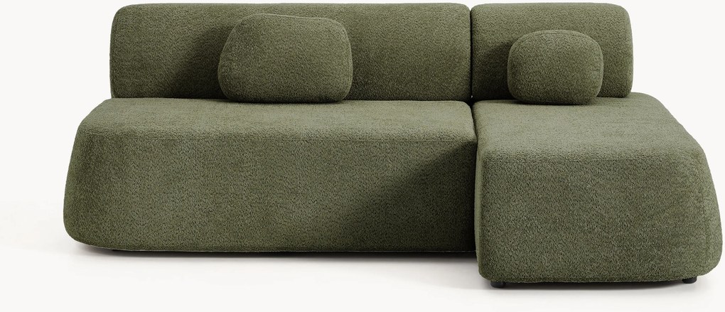 Sofá-cama de canto em teddy-bouclé Pao